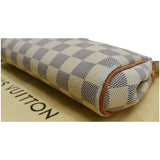 Louis Vuitton Pochette Eva Damier Azur Clutch Crossbody Bag White