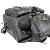 Prada Milano Double Pocket Leather Backpack Bag Black