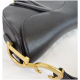 Christian Dior Saddle Leather Shoulder Bag Black