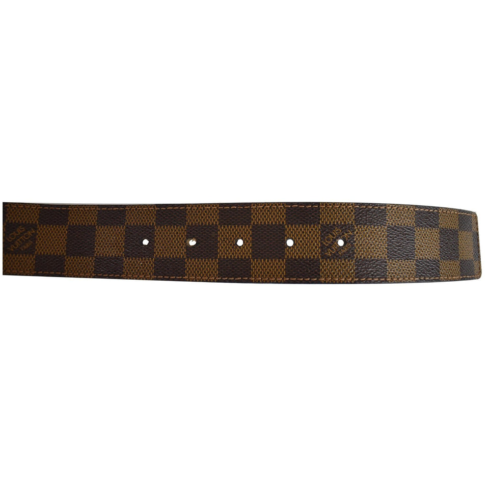 Louis Vuitton LV Initiales Damier Ebene Belt Brown