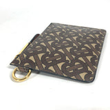 Burberry Pouch leather Brown TB logo Women