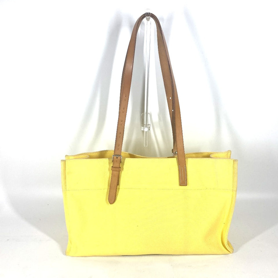 Hermes Shoulder Bag Leather / canvas yellow Etrivire Elan Women
