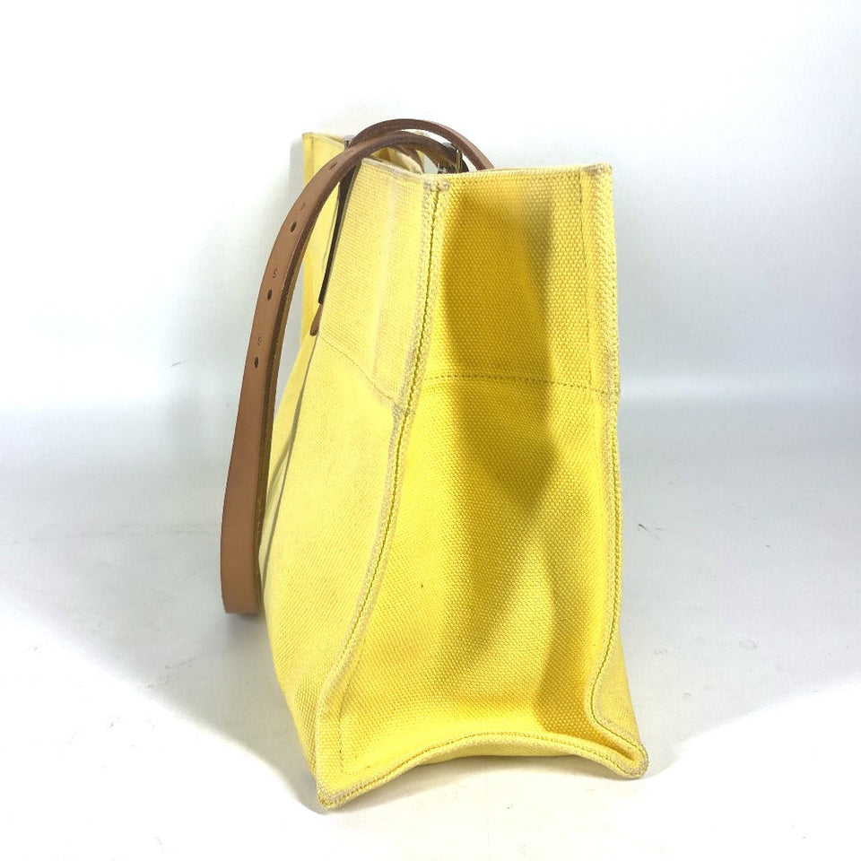 Hermes Shoulder Bag Leather / canvas yellow Etrivire Elan Women