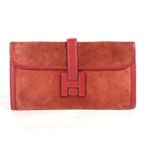 Hermes Clutch bag , Dopris Red Bag H logo Jige Elan Women