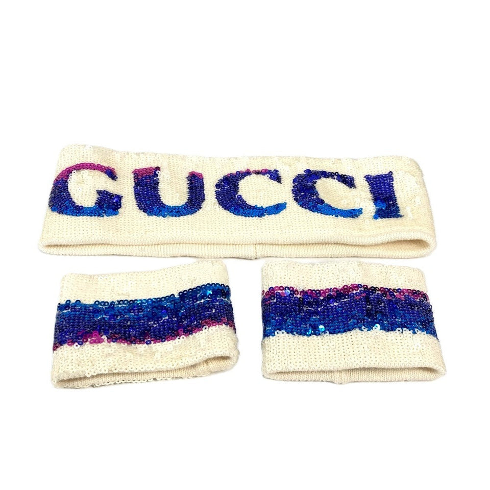 Gucci Wristband Polyester, Cotton multicolor Hairband set Sequin Sequin logo GG Women(Unisex) M