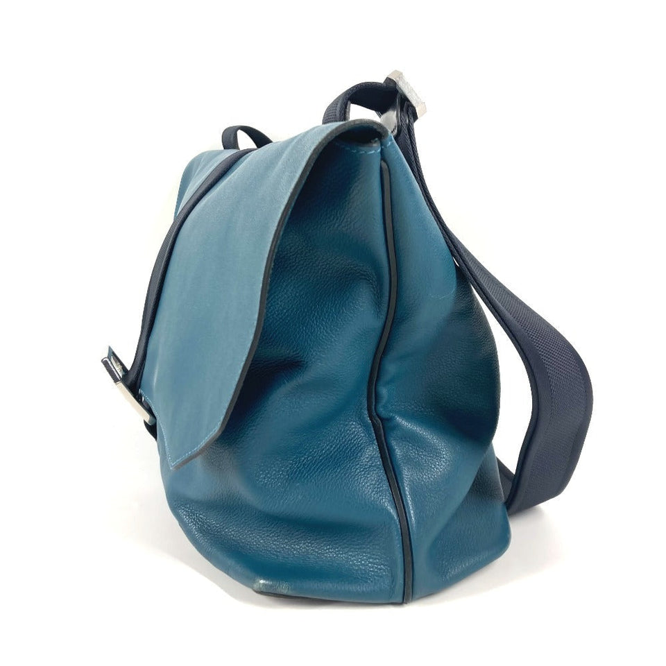 Hermes Shoulder Bag leather Blue type flap City slide