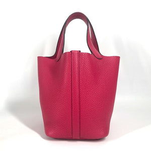 Hermes Handbag Taurillon Clemence pink Picotin Lock PM 18