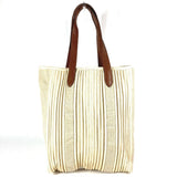 Hermes Shoulder Bag Leather / canvas beige Kabas Calicut