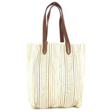 Hermes Shoulder Bag Leather / canvas beige Kabas Calicut