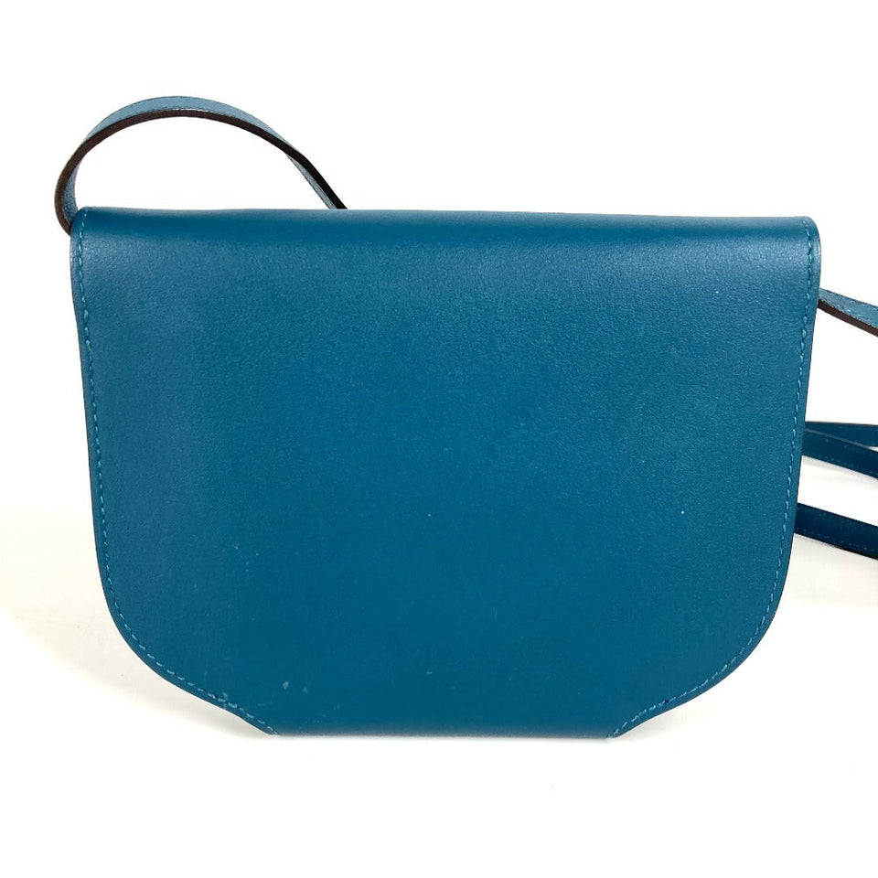 Hermes Shoulder Bag Swift blue Wallet flap Minicon Buyer Shoulder Wallet