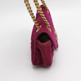 Gucci Marmont Mini Flap Pink Velvet Handbag