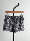 Christian Dior Navy Oblique Silk Logo Shorts - FR36 / 4