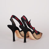 Christian Dior Mesh Plumetis Suede J'ADior Slingback 8cm Pumps 37.5 Beige/Black