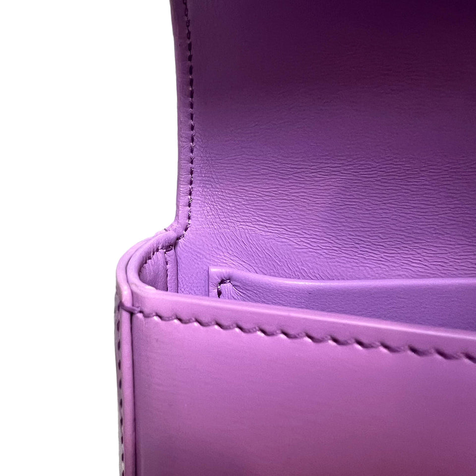 Shiny Calfskin Cuir Triomphe Chain Bag Purple GHW
