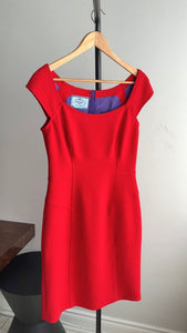 Prada Red Wool Seamed Wiggle Dress - M / 8
