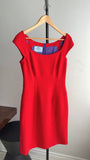 Prada Red Wool Seamed Wiggle Dress - M / 8