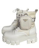 Prada Beige Monolith Re-Nylon Ankle Boots - 37