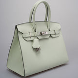 Hermes Birkin Sellier 30 Bag In Vert Fizz Epsom Leather With Palladium Hardware from