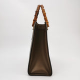 Gucci Diana Vintage Large Metallic Copper Calfskin Leather Bamboo Top Handles Tote Bag