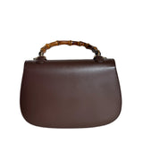 Gucci Bamboo 1947 Top Handle Bag Leather Small Chocolate Brown with Strap