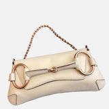Gucci Horsebit 1955 Small White Leather Shoulder Bag