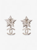 Chanel Star Drop CC Earrings Silver Base Metal