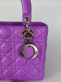 Dior Lady Dior Bag Medium Purple Lambskin Leather with Silver Hardware