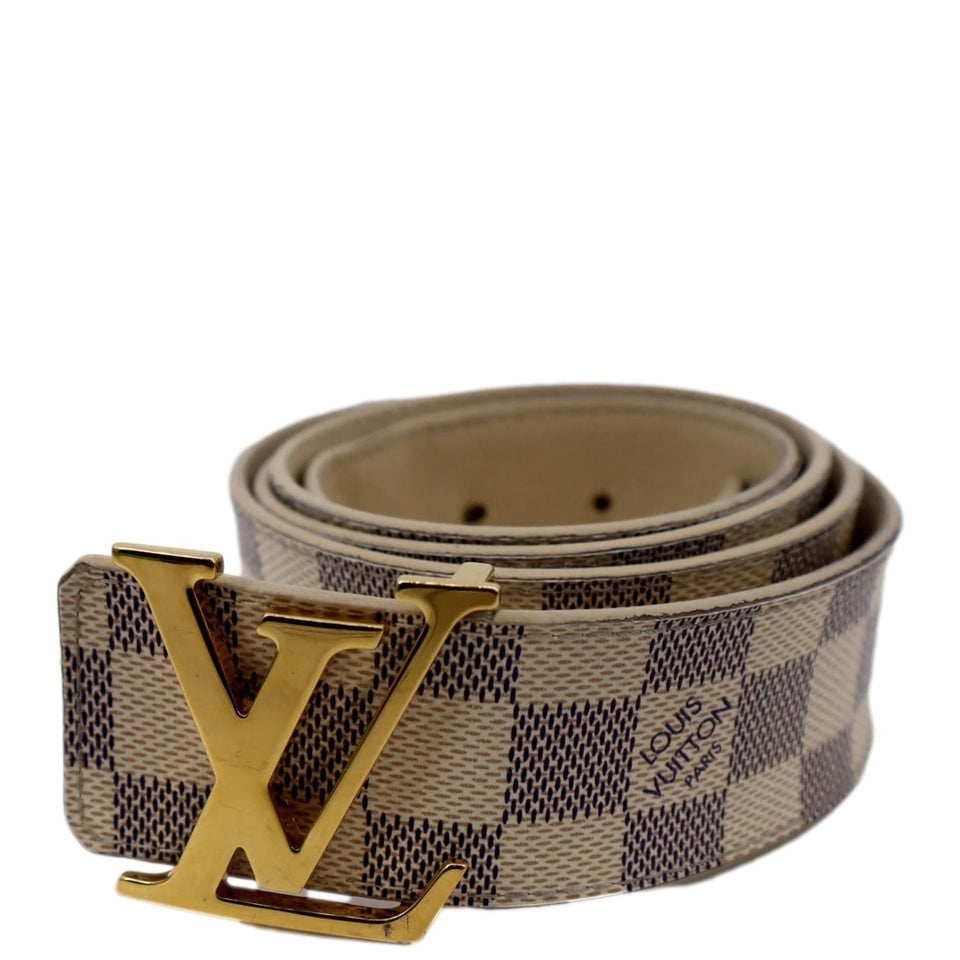 Louis Vuitton LV Initiales Damier Azur Belt White