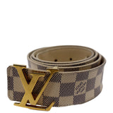 Louis Vuitton LV Initiales Damier Azur Belt White