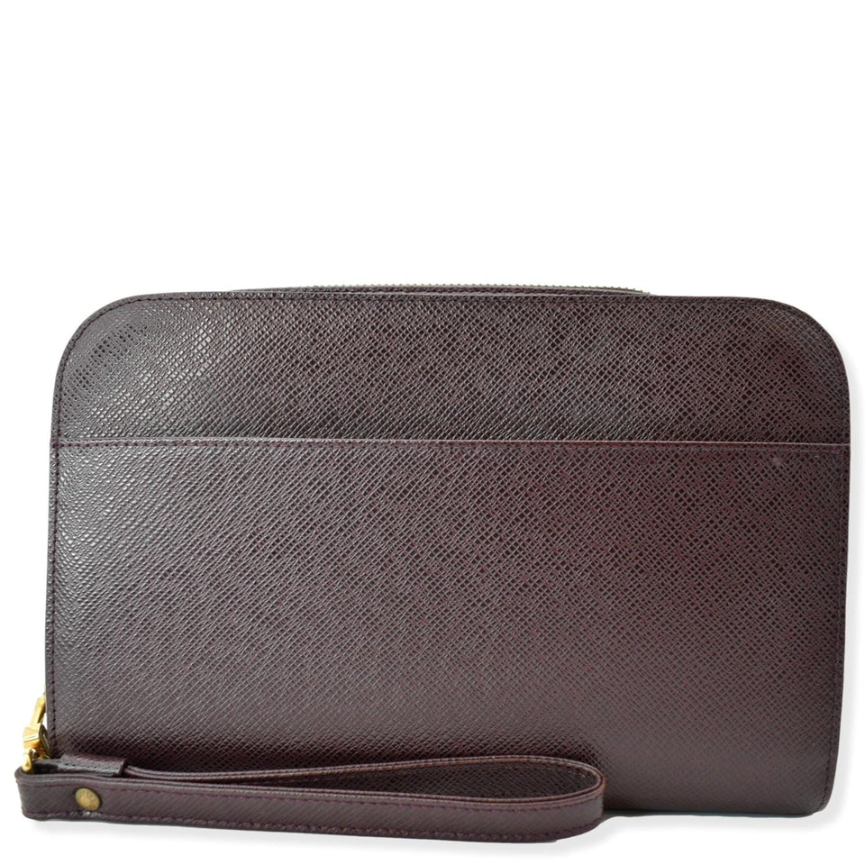 Louis Vuitton Orsay Taiga Leather Clutch Bag Purple