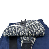 Christian Dior Saddle Oblique Jacquard Crossbody Bag Navy Grey