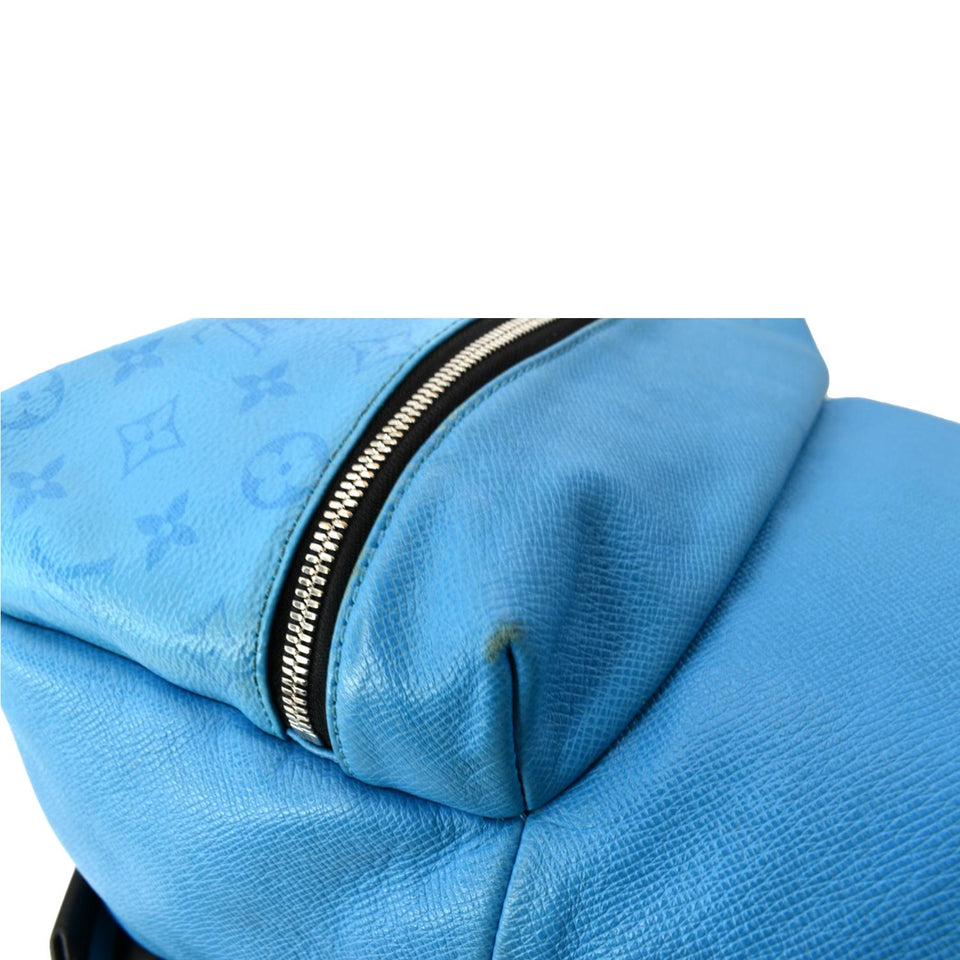 Louis Vuitton Discovery Monogram Leather Backpack Blue