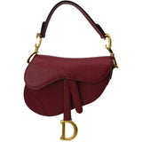 Christian Dior Saddle Oblique Jacquard Shoulder Bag Red