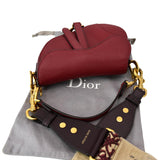 Christian Dior Saddle Oblique Jacquard Shoulder Bag Red