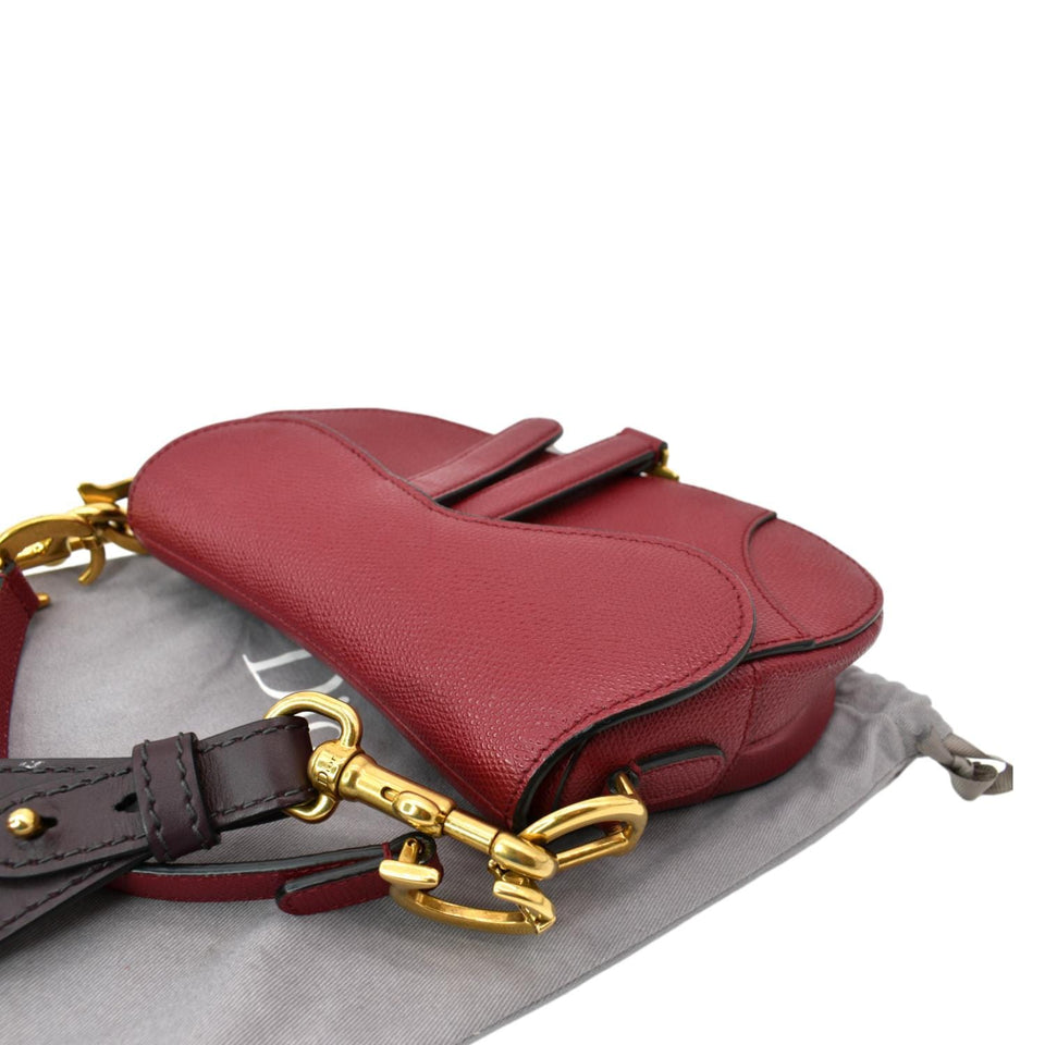 Christian Dior Saddle Oblique Jacquard Shoulder Bag Red