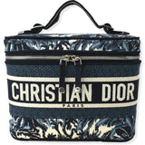 Christian Dior DiorTravel Oblique Embroidery Vanity Case Blue