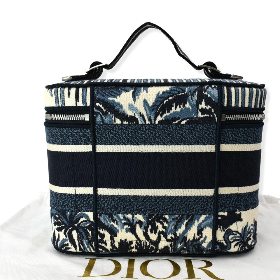 Christian Dior DiorTravel Oblique Embroidery Vanity Case Blue