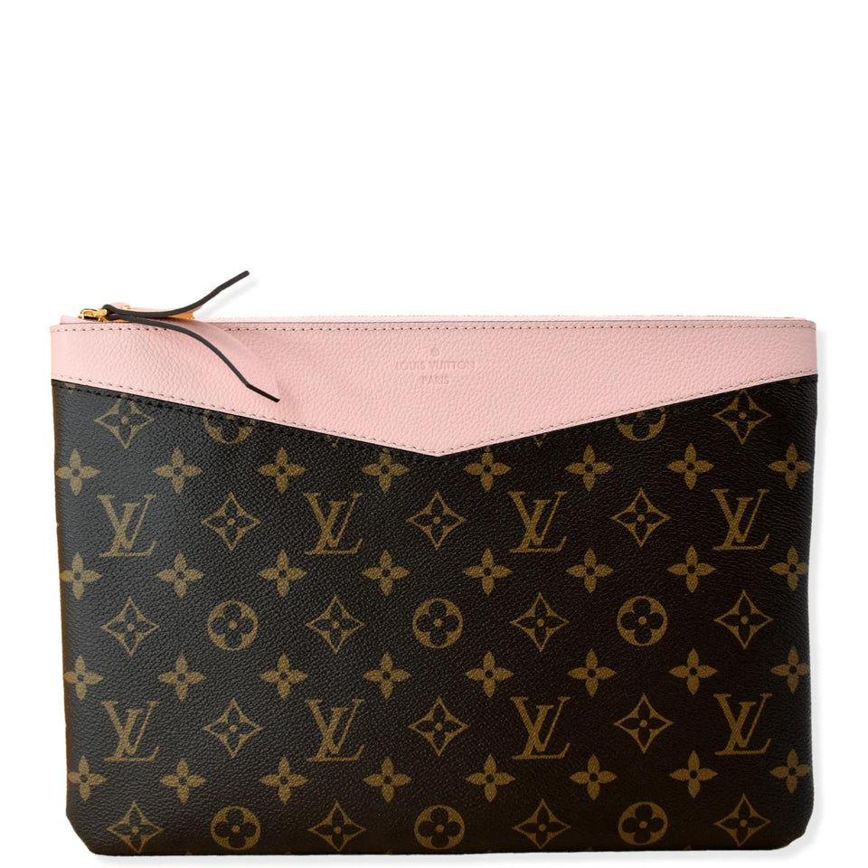 Louis Vuitton Daily Pouch Monogram Canvas Clutch Bag Rose Poudre
