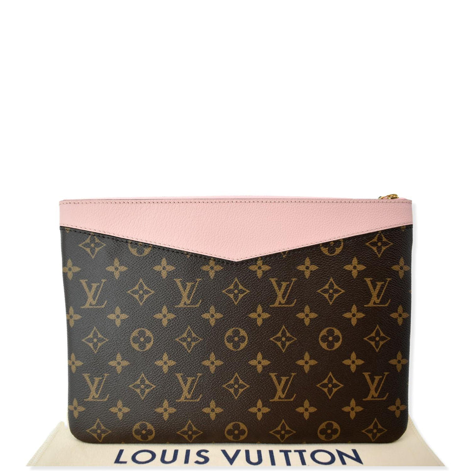 Louis Vuitton Daily Pouch Monogram Canvas Clutch Bag Rose Poudre