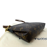 Louis Vuitton Pallas Monogram Canvas Clutch Crossbody Bag Brown
