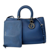 Christian Dior Large Diorissimo Leather Shoulder Bag Blue