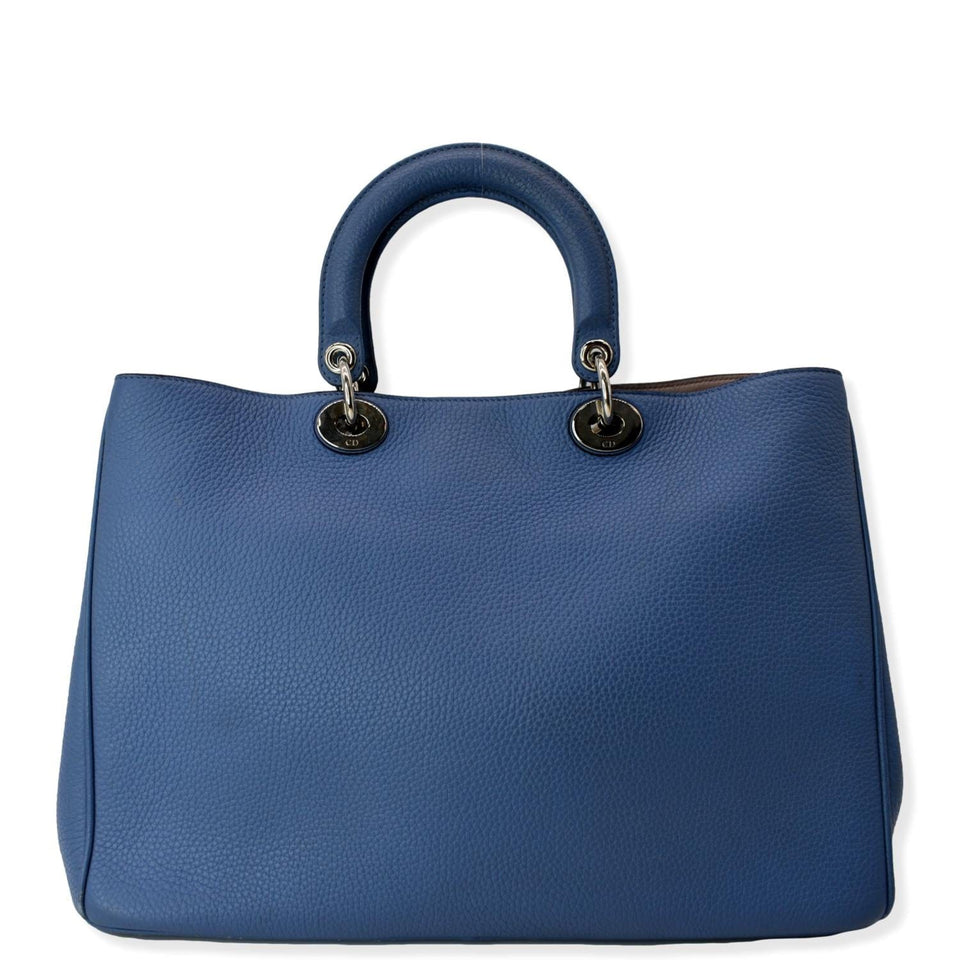 Christian Dior Large Diorissimo Leather Shoulder Bag Blue