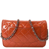 Chanel WOC Patent Leather Wallet On Chain Clutch Bag Orange