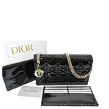 Christian Dior The Lady Dior Leather Chain Pouch Bag Black