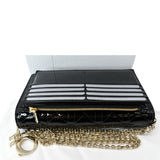 Christian Dior The Lady Dior Leather Chain Pouch Bag Black