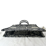 Christian Dior Book Medium Toile De Jouy Reverse Embroidery Tote Bag Blue