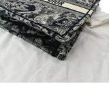 Christian Dior Book Medium Toile De Jouy Reverse Embroidery Tote Bag Blue
