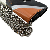 Louis Vuitton Twist Color Block Monogram Leather Chain Clutch Black