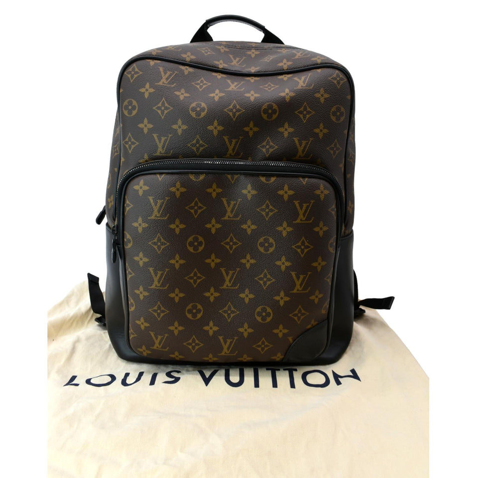 Louis Vuitton Dean Monogram Macassar Canvas Backpack Bag Black