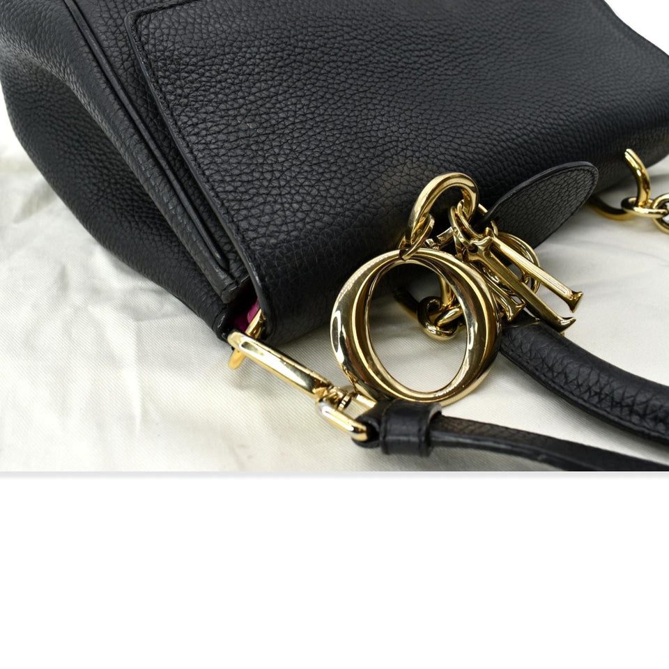 Christian Dior Be Dior Small Leather Flap Shoulder Bag Black